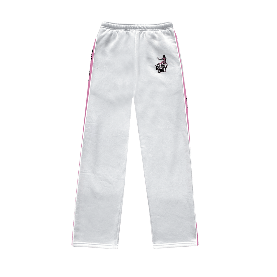 white bubble stripe pants