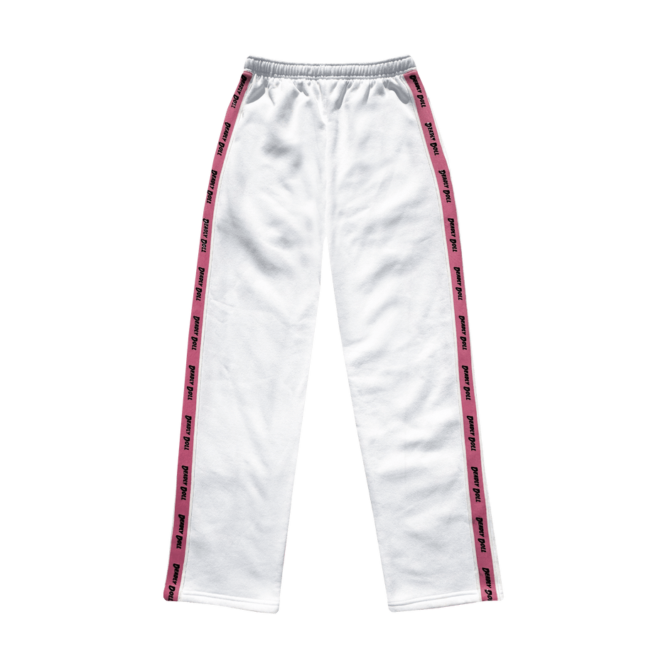 white bubble stripe pants